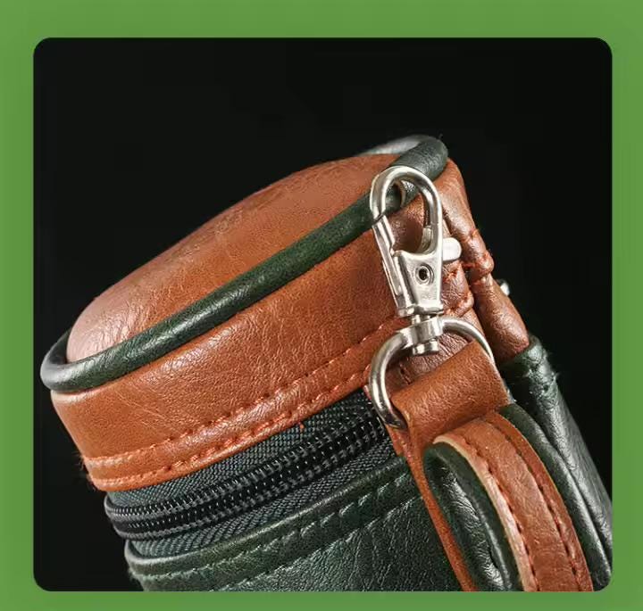 Golf Club Bag Cigar Humidor - Leather Golf-Themed Storage w/ Accessory Pocket, Golf Gift for Cigar Lovers, groomsmen, personalized golf gift