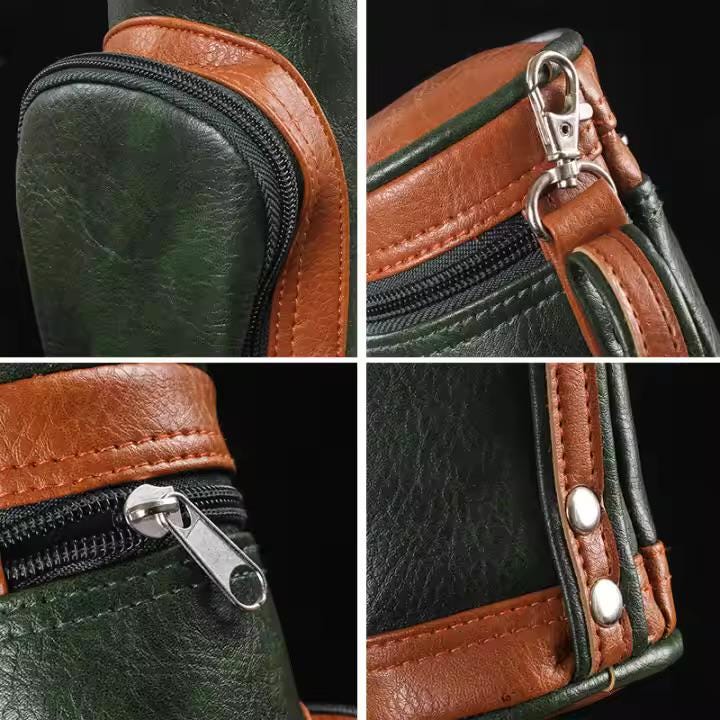 Golf Club Bag Cigar Humidor - Leather Golf-Themed Storage w/ Accessory Pocket, Golf Gift for Cigar Lovers, groomsmen, personalized golf gift