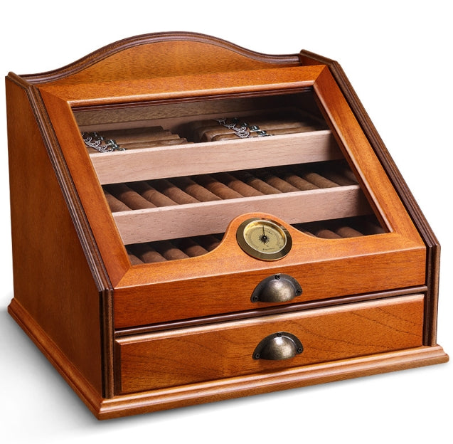 Top handcrafted Spanish Cedar Wood Cigar Humidor Box Case Cabinet Humidor for storing cigars at a constant humidity level.