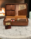 Cigar Humidor Travel Case, Custom Personalized, PU Leather, cedar wood interior