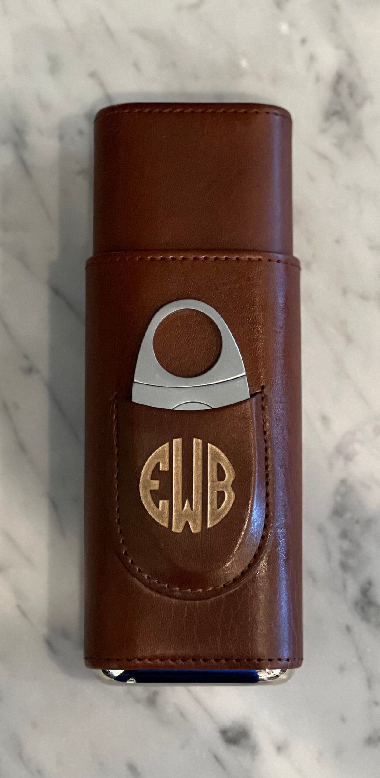 Custom Personalized Cigar Case with Cutter, PU Leather, cedar wood lined. PU Leather Accessory. Groomsman Gift, Wedding Gift, Gift for Men,