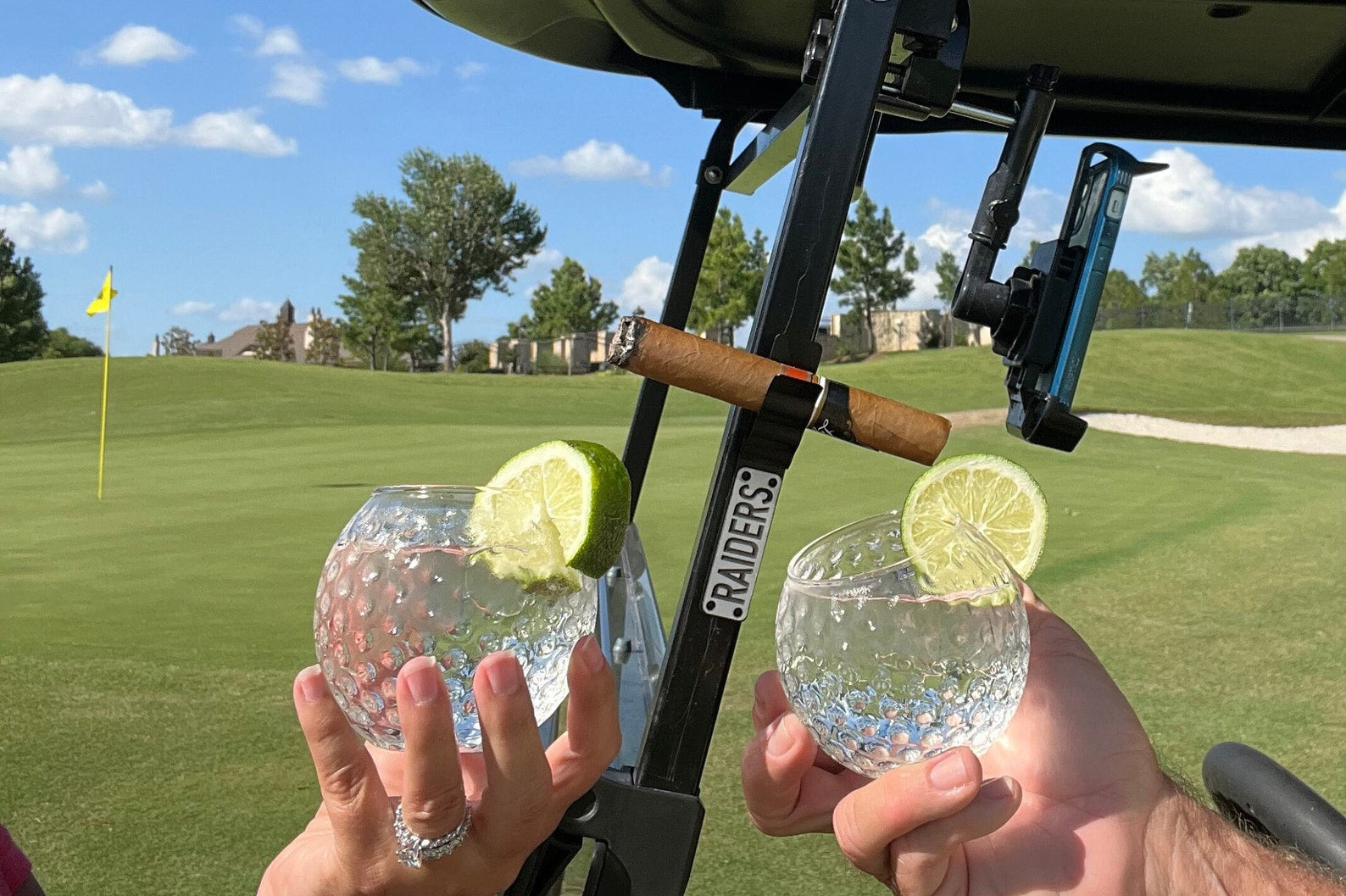 Golf Ball Cocktail Glasses Pair