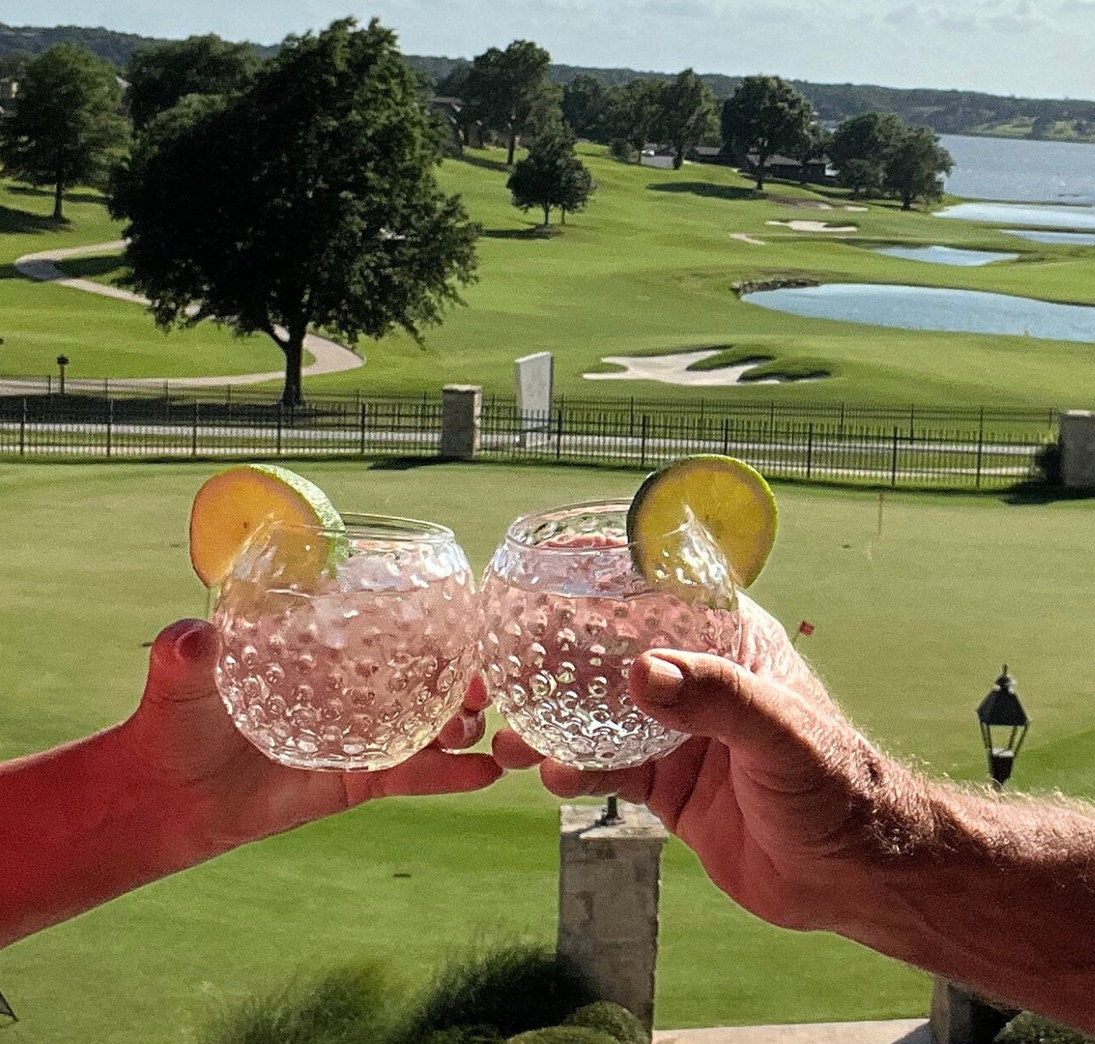 Golf Ball Cocktail Glasses Pair