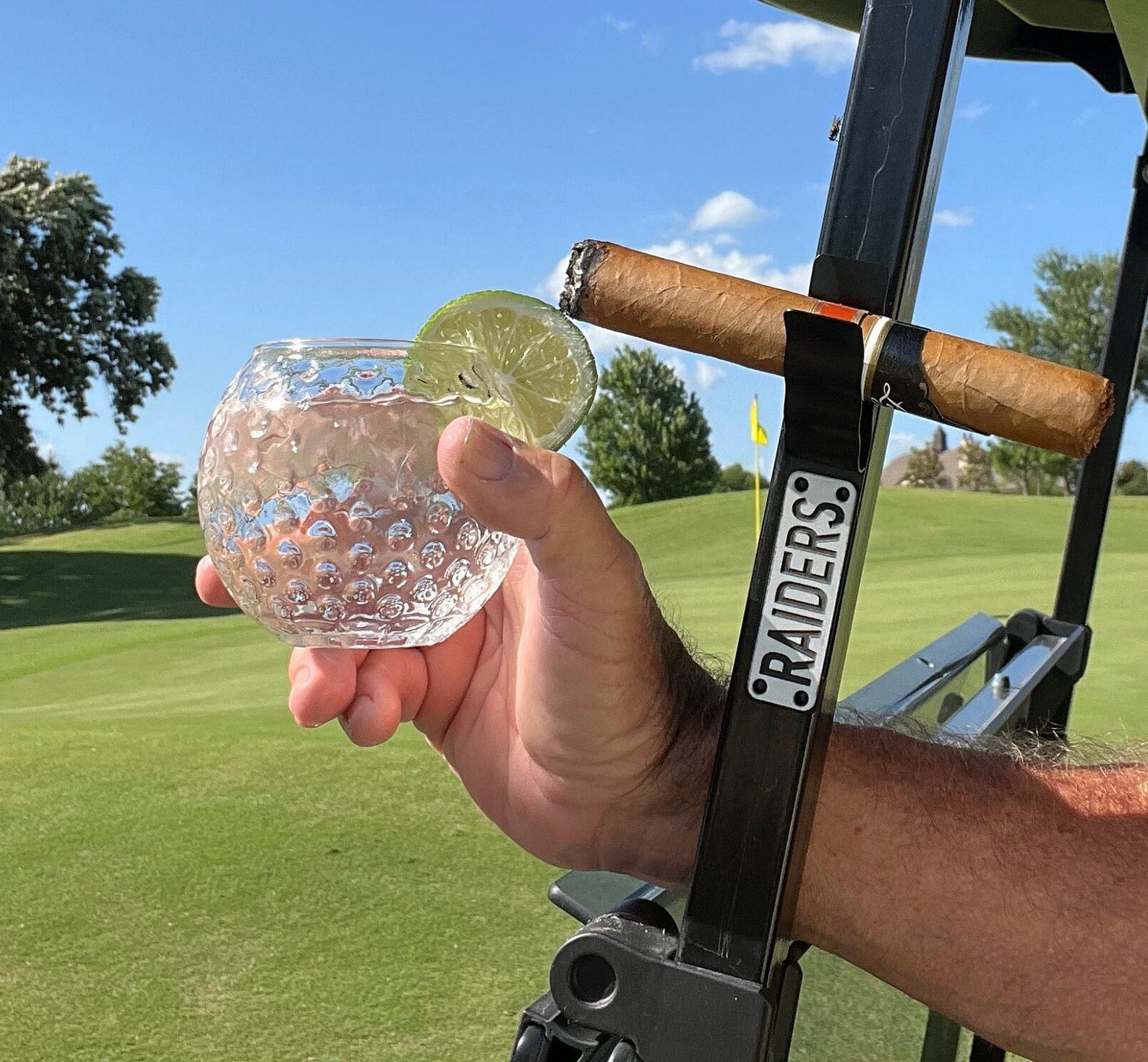 Golf Ball Cocktail Glasses Pair