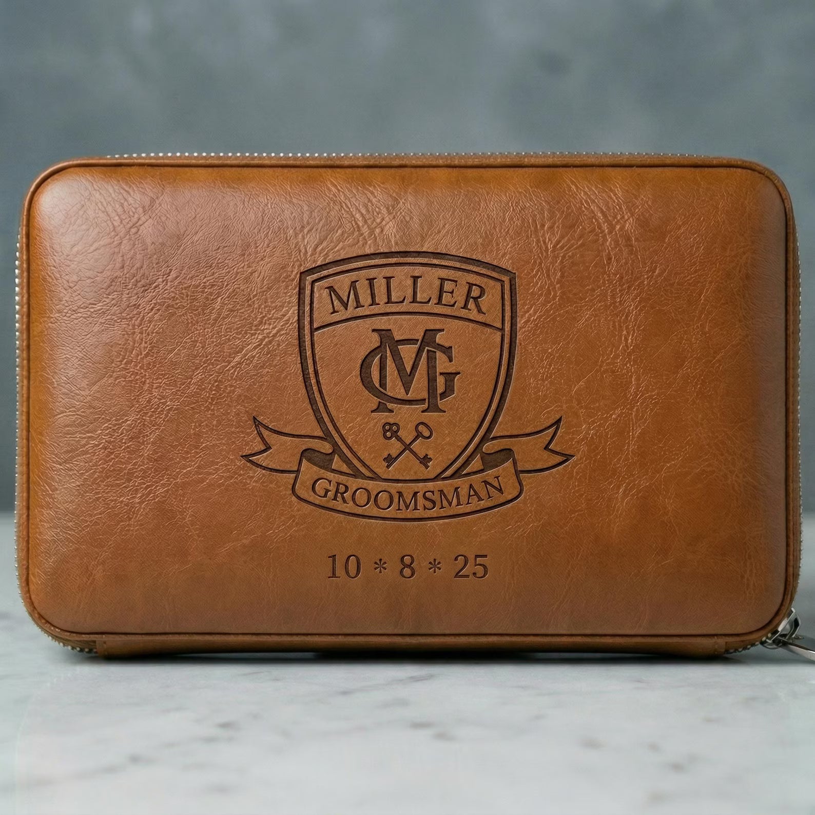 Cigar Case Personalized Leather Custom Engraved Travel Humidor Gift Set with Lighter and Cutter 2026 gift, Cedar, Christmas Gift Dad