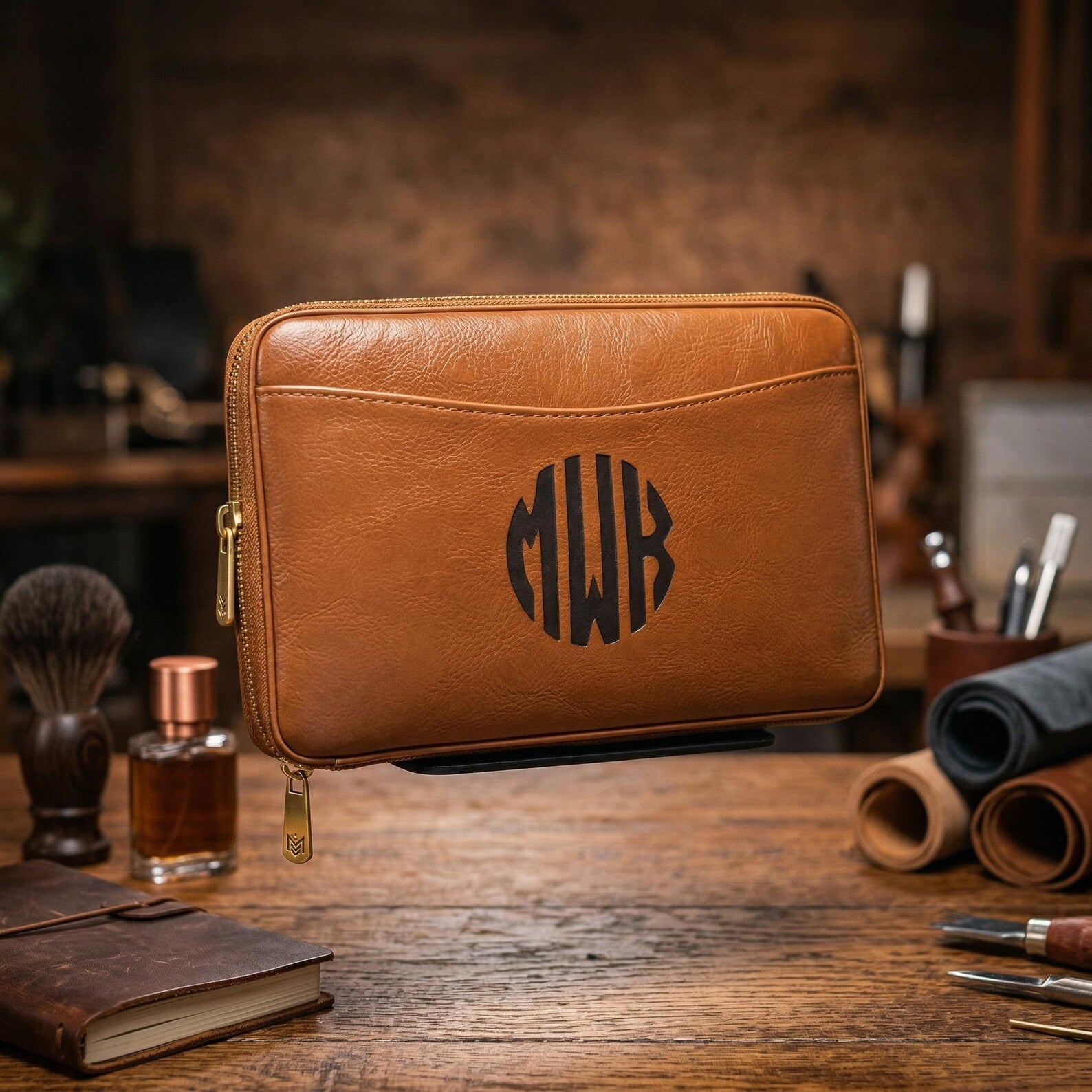 Cigar Case Personalized Leather Custom Engraved Travel Humidor Gift Set with Lighter and Cutter 2026 gift, Cedar, Christmas Gift Dad