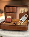 Cigar Humidor Travel Case w Lighter & Cutter INCLUDED, Leather, Custom Personalized