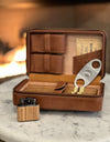 Cigar Humidor Travel Case w Lighter & Cutter INCLUDED, Leather, Custom Personalized