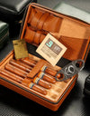 Cigar Humidor Travel Case, Custom Personalized, PU Leather, cedar wood interior