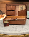 Cigar Humidor Travel Case, Custom Personalized, PU Leather, cedar wood interior