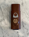 Custom Personalized Cigar Case with Cutter, Leather, cedar wood lined.